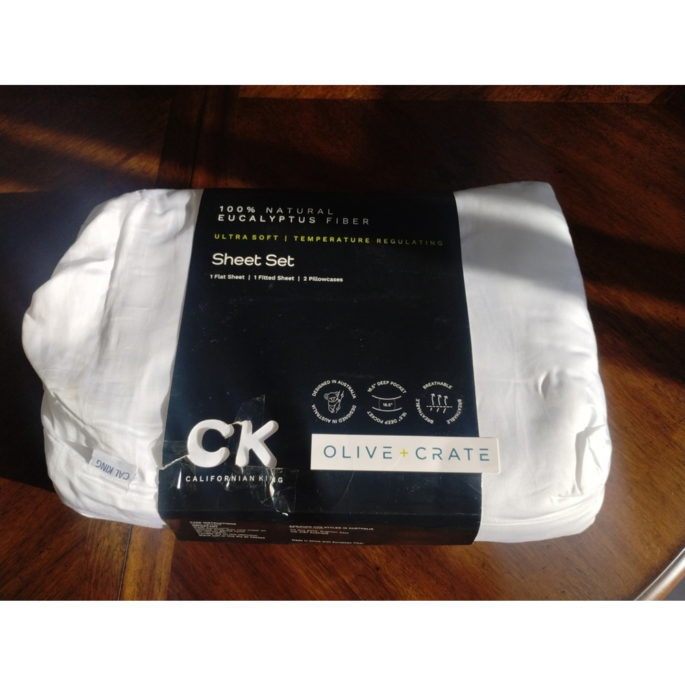 OliveCrate Eucalyptus CALIFORNIA KING Sheet Set–Cooling, Hypoallergenic, Luxury - Picture 2 of 6